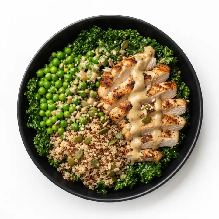 Freshly prepared healthy plate