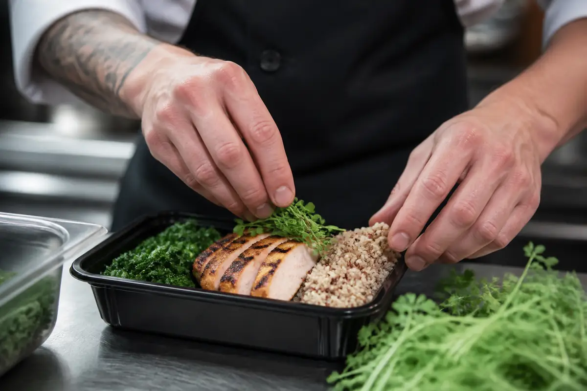 Chef preparing a healthy meal